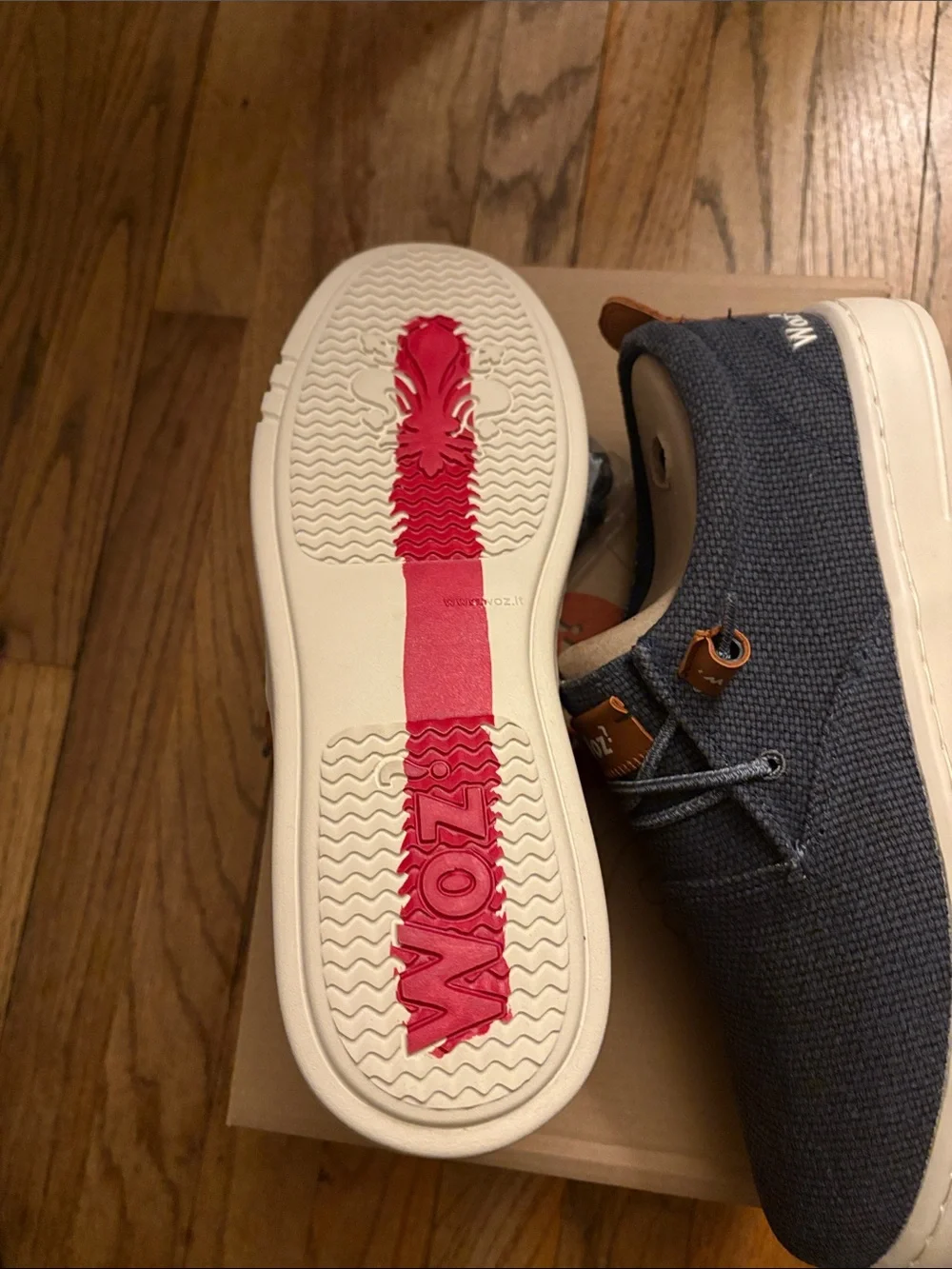 WOZ? Casual Men's Navy Knit denim Sneakers